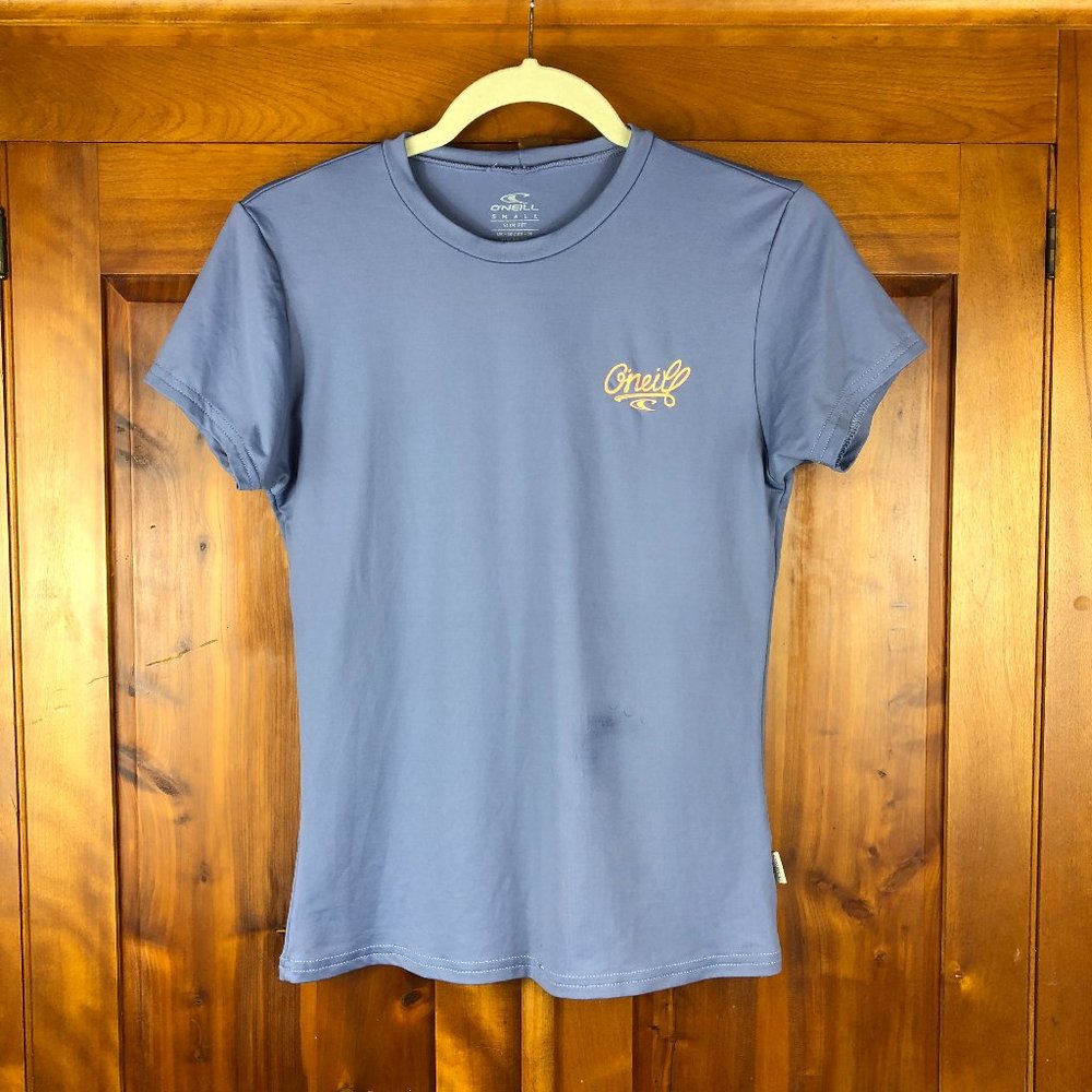 O'Neill Beachy Coastal Short Sleeve Rash Guard Vacation Outdoor Splash Sporty